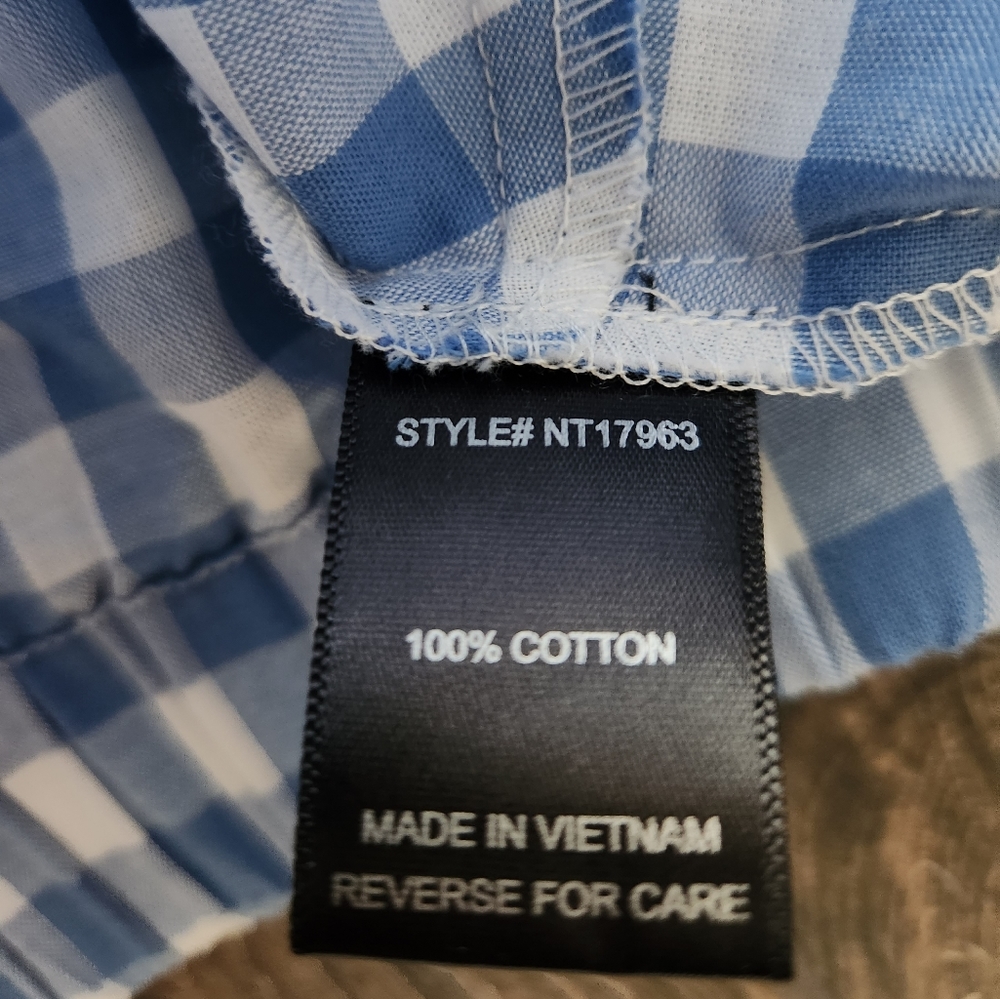 Lumiere Cropped Front Twist Button-Up Cotton Long… - image 6